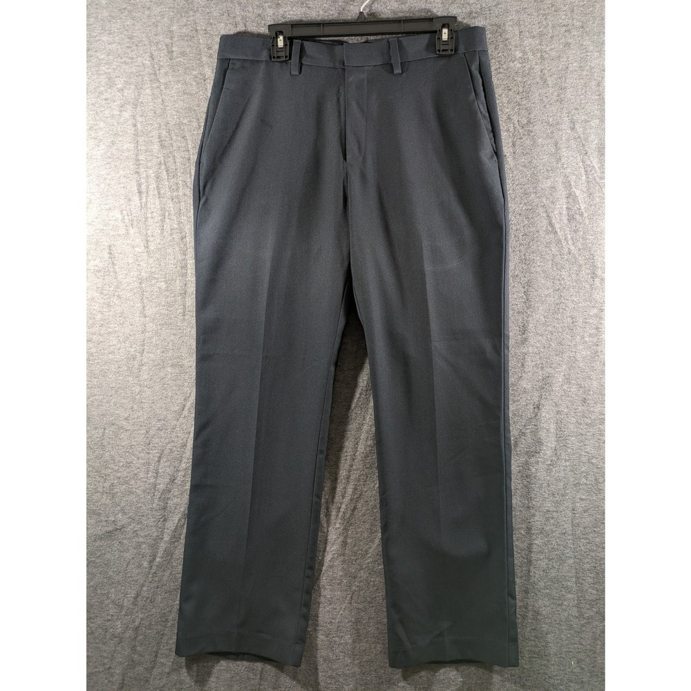Perry Ellis Portfolio Mens Dress Pants 32x30 Navy Blue Flat Front Straight Leg
